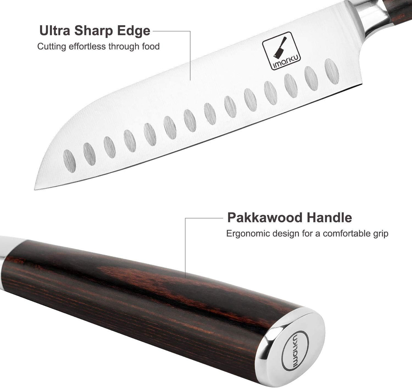 imarku 7 Inch Chef Knife – Ultra Sharp Japanese Santoku Knife | 7Cr17Mov Stainless Steel | Kitchen Gadgets 2025 | Best Gift for Men & Women