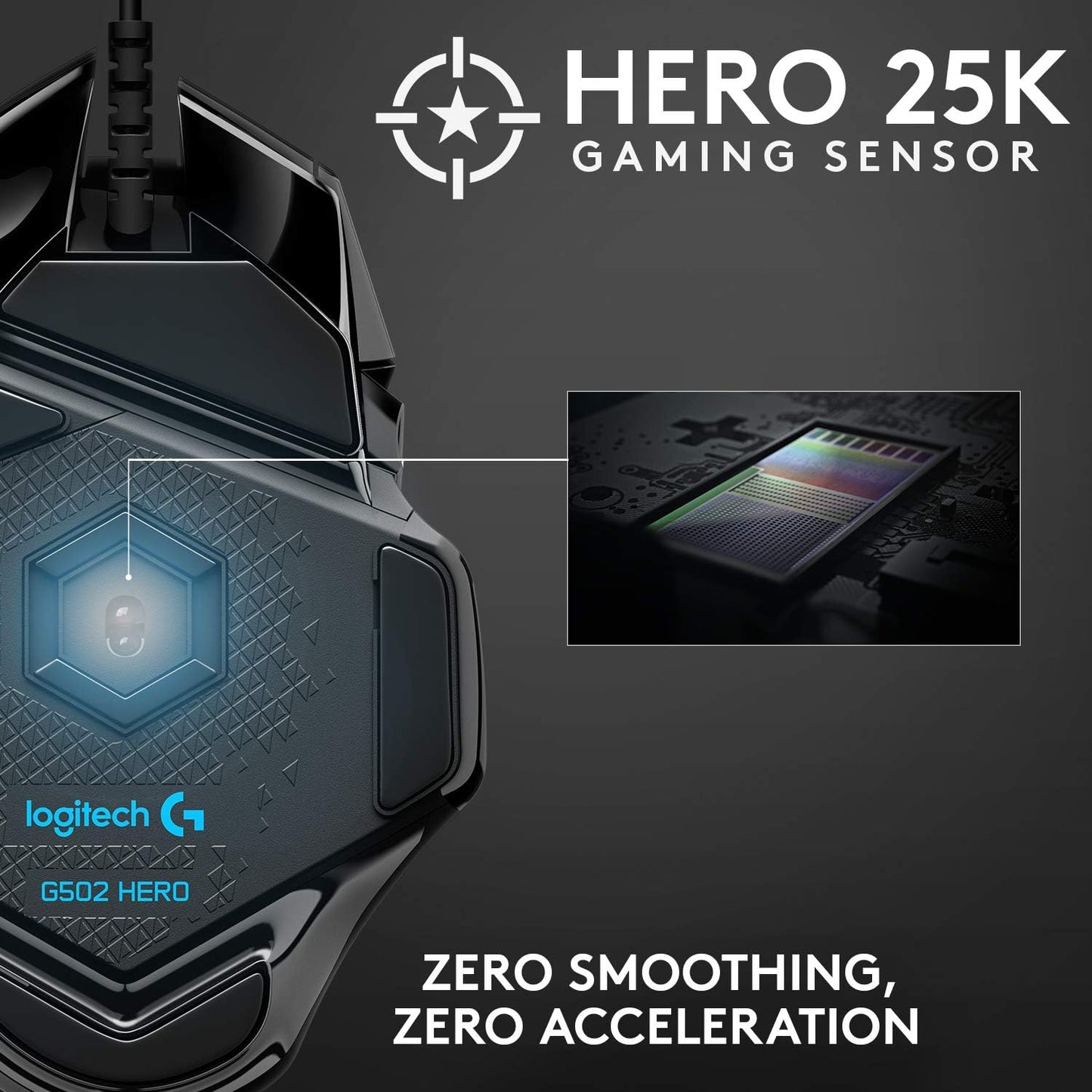 Logitech G502 HERO Wired Gaming Mouse – 25K Sensor, 25,600 DPI, RGB, Adjustable Weights, 11 Buttons