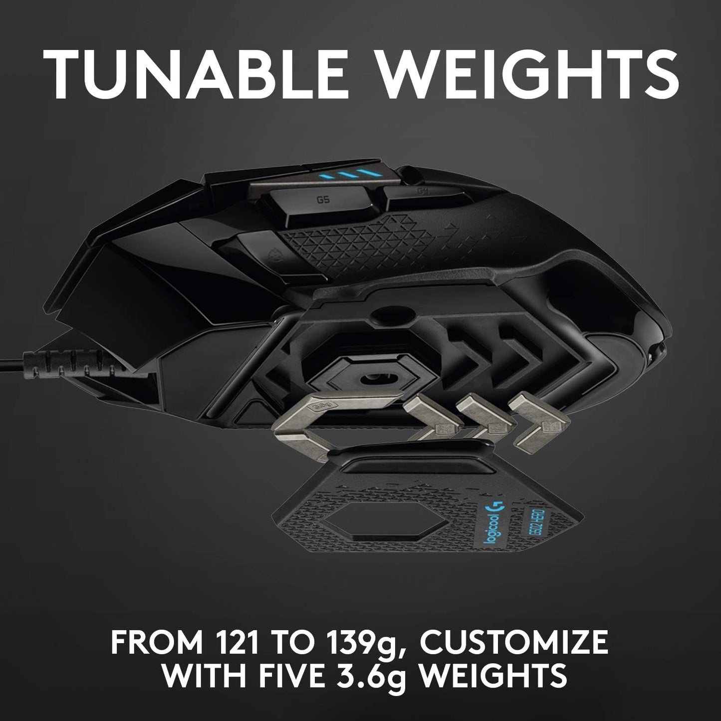 Logitech G502 HERO Wired Gaming Mouse – 25K Sensor, 25,600 DPI, RGB, Adjustable Weights, 11 Buttons